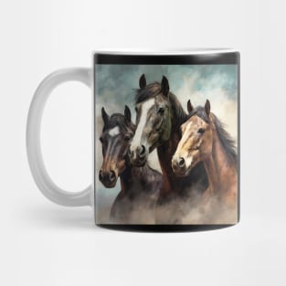 Painted picture of three horses Mug